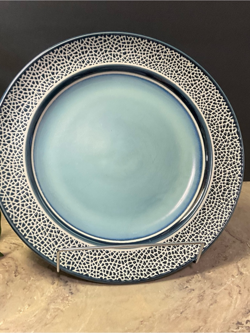 American Atelier Stoneware 11” Dinner Plate Azure Blue